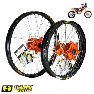 Sada kol HaanWheels KTM EXC Rally 24-.. Excel Black 21x1,6 + 18x2,15 / Orange Hub