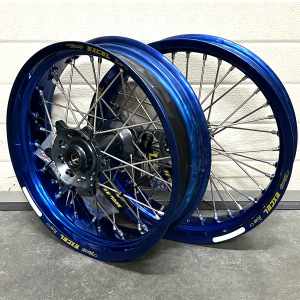 Supermoto sada kol HaanWheels Yamaha WR450F 19-. WR250F 20-. Excel Blue 17x3,5 + 17x4,25 / Titan Hub