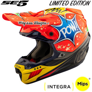 MX helma TroyLeeDesigns SE5 Composite Helmet Cosmic Explosion Red 2025