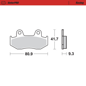 Zadní brzdové destičky MotoMaster Brake Pads Racing 958-11 Yamaha YFZ450 YFZ450R