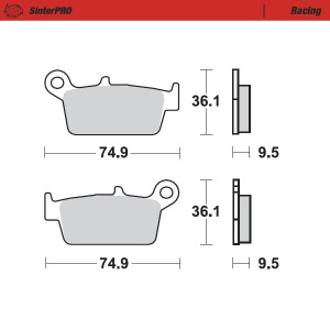 Zadní brzdové destičky MotoMaster Brake Pads Racing 918-11 Honda Suzuki Kawasaki