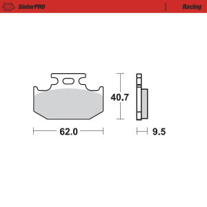 Zadní brzdové destičky MotoMaster Brake Pads Rear 928-11 Suzuki RM / Yamaha YZ