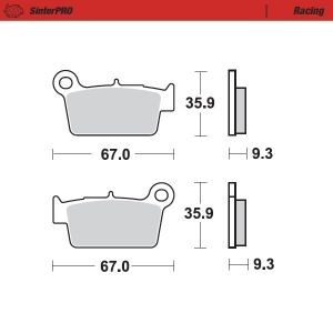 Zadní brzdové destičky MotoMaster Brake Pads Rear 945-11 Kawasaki Suzuki Yamaha GasGas Beta