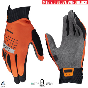 Zateplené rukavice na kolo Leatt MTB 2.0 WindBlock Glove Glow 2025