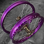 MX sada kol HaanWheels KTM SX SXF 23-.. - Excel Purple 21x1,6 + 19x2,15 / Magnesium Hub