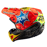 MX helma TroyLeeDesigns SE5 Composite Helmet Cosmic Explosion Red 2025