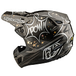 MX helma TroyLeeDesigns SE5 Carbon Helmet Cosmic Explosion Black 2025