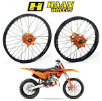 MX sada kol HaanWheels KTM SX85 Husqvarna TC85 25-.. / Excel Black 17x1,4 + 14x1,6 / Orange Hub