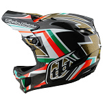Downhill helma TroyLeeDesigns D4 Carbon Helmet MIPS Frames Black Gold 2025