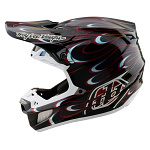 MX helma TroyLeeDesigns SE5 Carbon Helmet Torched Black Red 2025