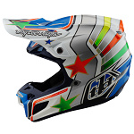 MX helma TroyLeeDesigns SE5 Composite Helmet Rays White Blue 2025