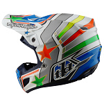MX helma TroyLeeDesigns SE5 Composite Helmet Rays White Blue 2025