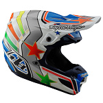 MX helma TroyLeeDesigns SE5 Composite Helmet Rays White Blue 2025