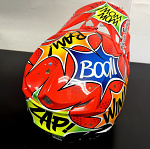 MX helma TroyLeeDesigns SE5 Composite Helmet Cosmic Explosion Red 2025