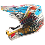 MX helma TroyLeeDesigns SE5 Carbon Helmet Lowrider Silver 2025