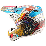 MX helma TroyLeeDesigns SE5 Carbon Helmet Lowrider Silver 2025