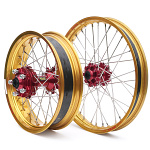 Sada kol HaanWheels Ducati DesertX - Excel Gold 21x2,15 + 18x4,25 / Red Hub