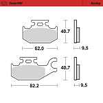 Brzdové destičky MotoMaster Brake Pads Racing 942-11 Bombardier DS650, Yamaha YFM400 / YFM450