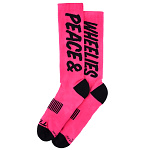 Cyklo ponožky TroyLeeDesigns Performance Sock Peace&amp;Wheelies Fuchia