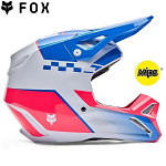 Dětská helma na motokros FOX V1 Youth Collect Helmet Blue Pink 2026