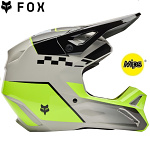 Dětská helma na motokros FOX V1 Youth Collect Helmet Gray Yellow 2026