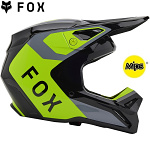 Dětská helma na motokros FOX V1 Youth Lean Helmet Grey Yellow 2025