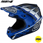 Dětská helma na motokros TroyLeeDesigns SE4 Youth Polyacrylite Warped Blue 2023