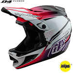Downhill helma TroyLeeDesigns D4 Carbon Helmet MIPS Drip White 2025