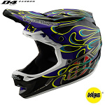 Downhill helma TroyLeeDesigns D4 Carbon Helmet MIPS Torched Black Purple 2025