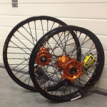 Enduro sada kol HaanWheels KTM EXC 24-.. Excel Blk 21x1,6+18x2,15 / Org Hub + Org Nipl + Blk Spk 