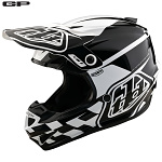 MX helma TroyLeeDesigns GP Helmet Check Up White Black 2025