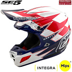 MX helma TroyLeeDesigns SE5 Composite Helmet Oakley Vision White Blue 2025