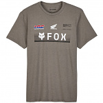 Pánské tričko FOX X Honda Prem SS Tee Heather Graphite