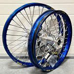 Sada kol HaanWheels Husqvarna TC FC KTM SX SXF 23-.. Excel Blue 21x1,6+19x2,15 / Silver Hub