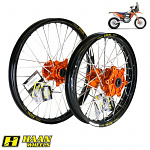 Sada kol HaanWheels KTM EXC Rally 24-.. Excel Black 21x1,6 + 18x2,15 / Orange Hub