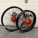 Sada kol HaanWheels KTM SuperEnduro 950 - Excel Black 21x1,85 + 18x2,50 / Orange Hub