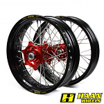Supermoto sada kol HaanWheels Ducati Desmo450 26-.. Excel Black 16.5x3,5+17x5,0 / Red Hub