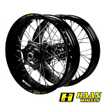 Supermoto sada kol HaanWheels Stark Varg Excel Black 17x3,5 + 17x4,25 / Black Hub