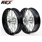 Supermoto sada kol REX Wheels KTM SX SXF 15-22 Hq Stark Varg GLM Blk 17x3,5 + 17x4,5 / Silver Hub