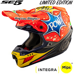 MX helma TroyLeeDesigns SE5 Composite Helmet Cosmic Explosion Red 2025