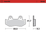 Zadní brzdové destičky MotoMaster Brake Pads Racing 958-11 Yamaha YFZ450 YFZ450R
