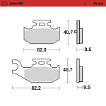 Zadní brzdové destičky MotoMaster Brake Pads Racing 964-11 Yamaha Raptor 700
