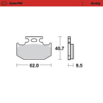 Zadní brzdové destičky MotoMaster Brake Pads Rear 928-11 Suzuki RM / Yamaha YZ