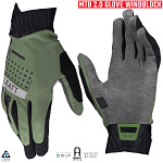 Zateplené rukavice na kolo Leatt MTB 2.0 WindBlock Glove Spinach 2024